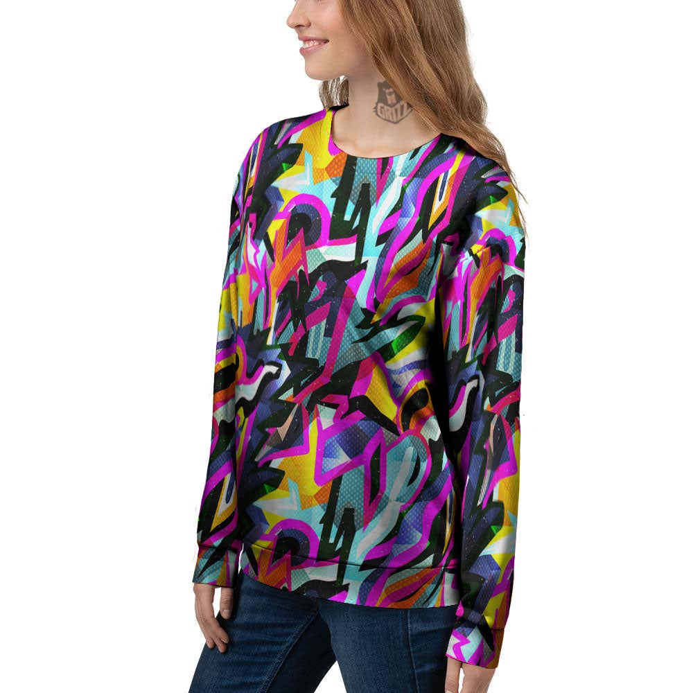 Funky Psychedelic Print Pattern Women's Sweatshirt-grizzshop