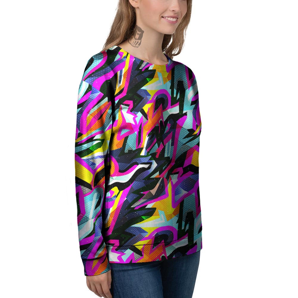 Funky Psychedelic Print Pattern Women's Sweatshirt-grizzshop