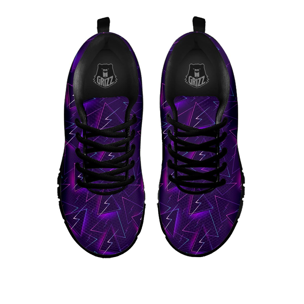 Funky Retro Print Pattern Black Sneaker-grizzshop