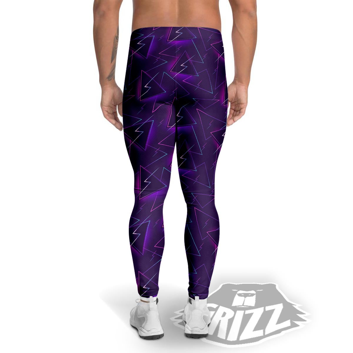 Funky Retro Print Pattern Men's Leggings-grizzshop