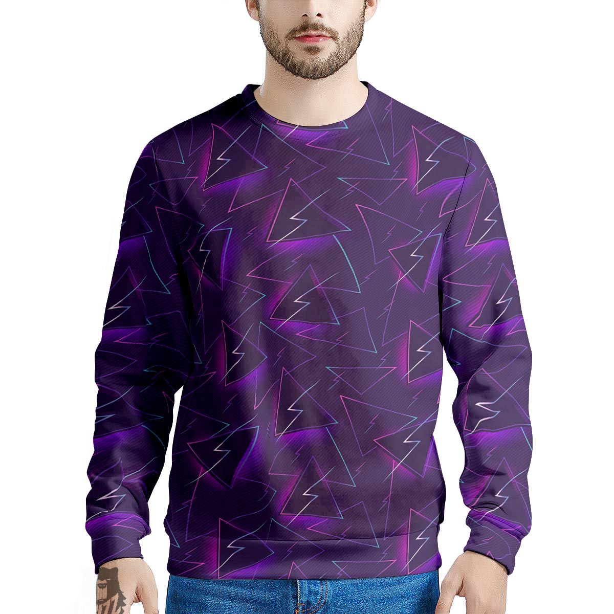 Funky Retro Print Pattern Men's Sweatshirt-grizzshop