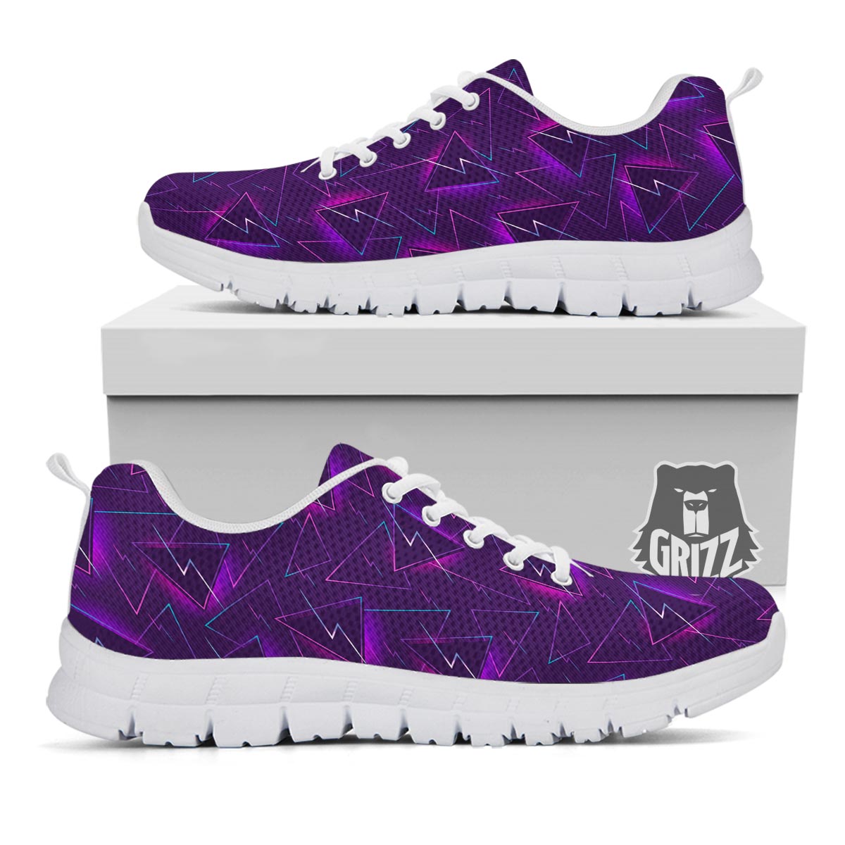 Funky Retro Print Pattern White Sneaker-grizzshop