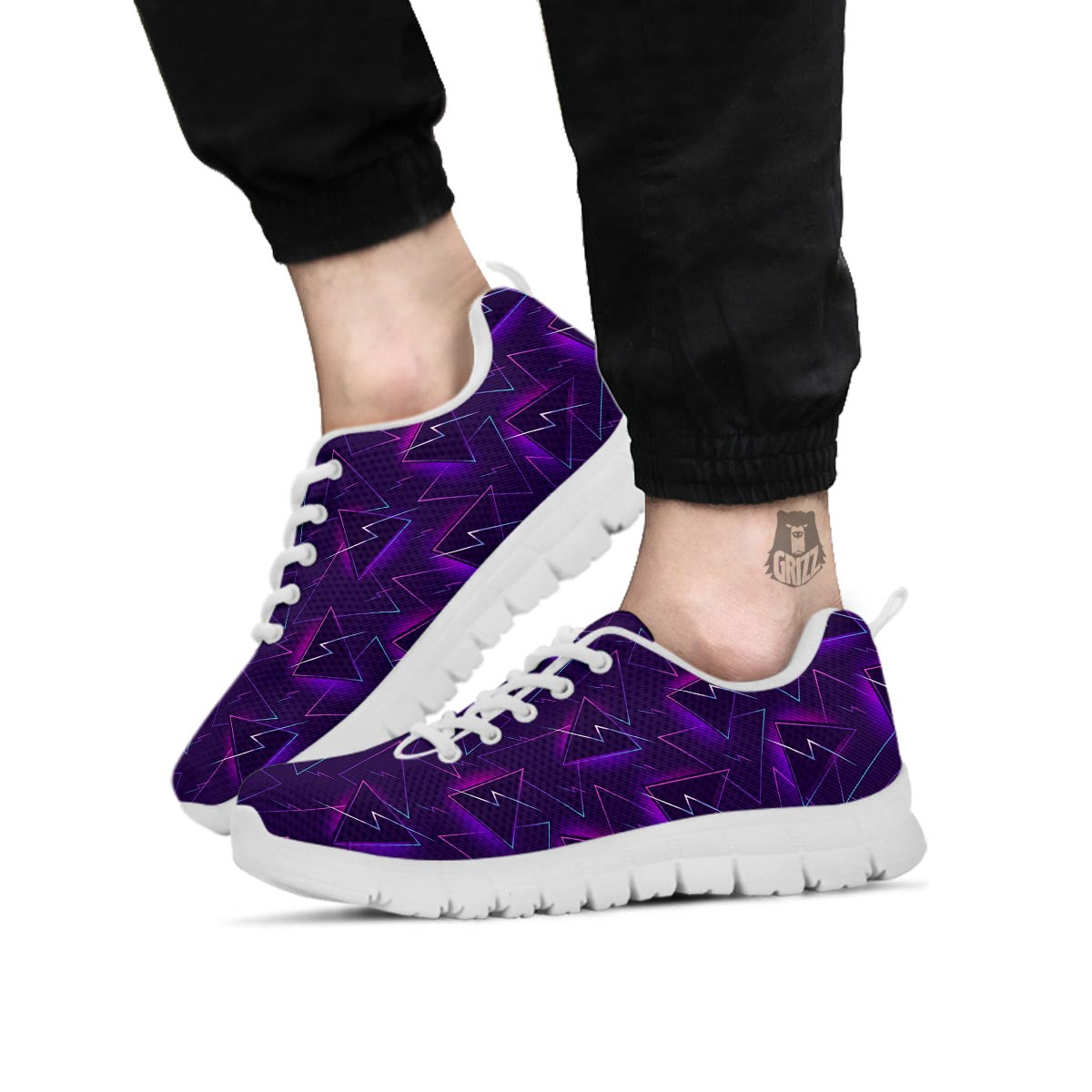 Funky Retro Print Pattern White Sneaker-grizzshop