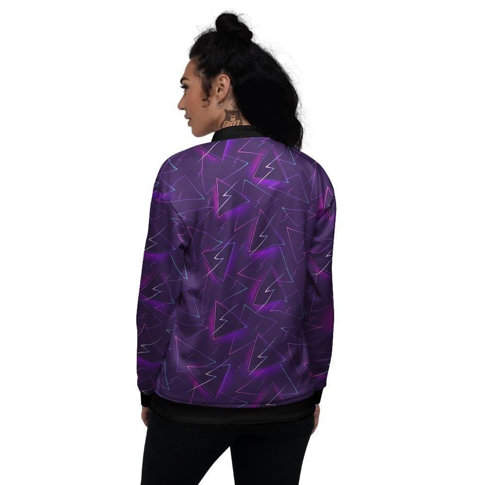 Funky Retro Print Pattern Women's Bomber Jacket-grizzshop