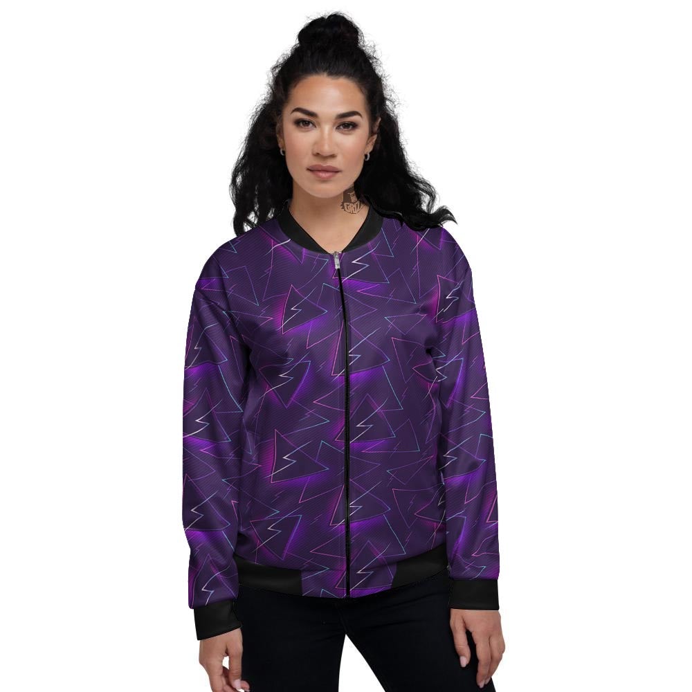 Funky Retro Print Pattern Women's Bomber Jacket-grizzshop