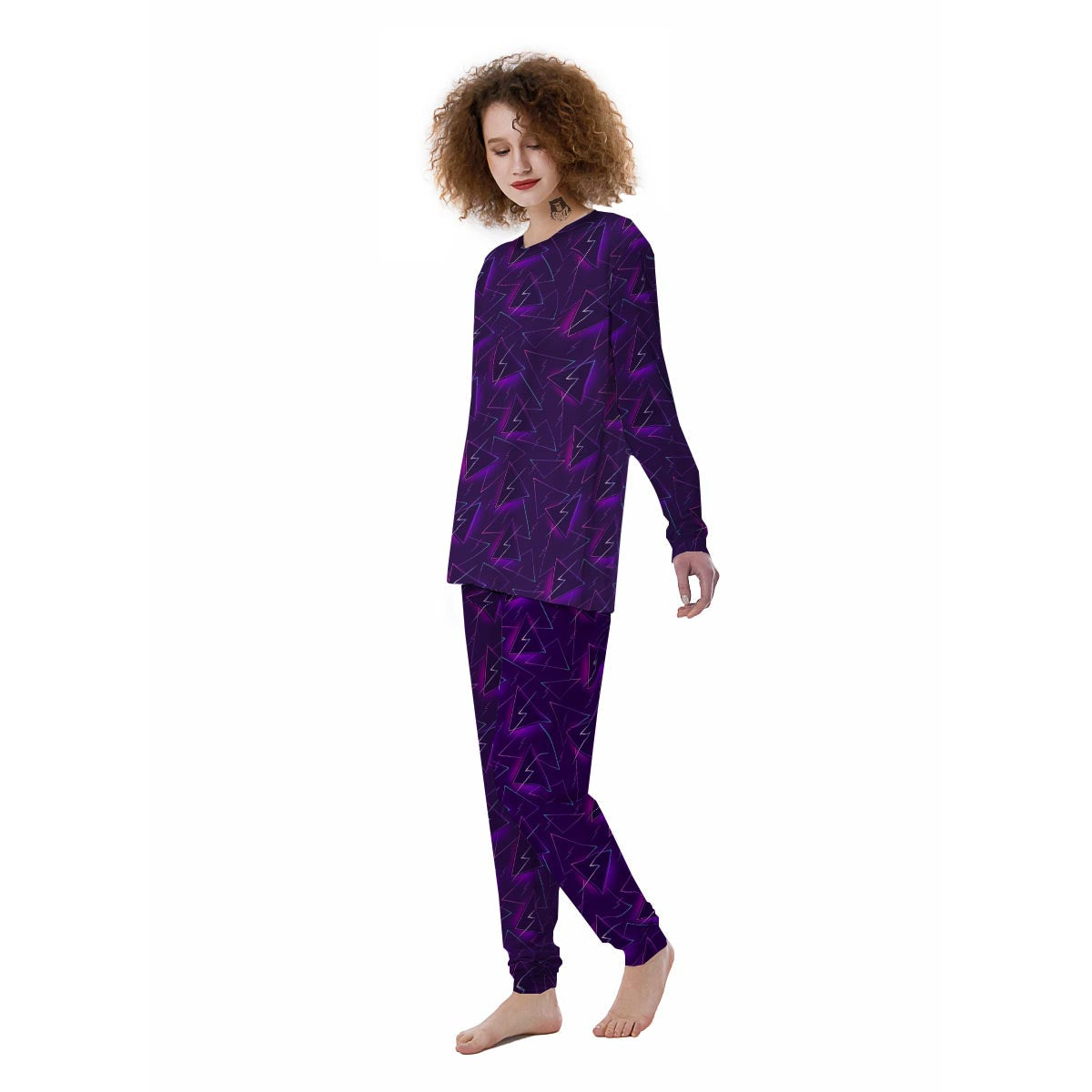 Funky Retro Print Pattern Women's Pajamas-grizzshop