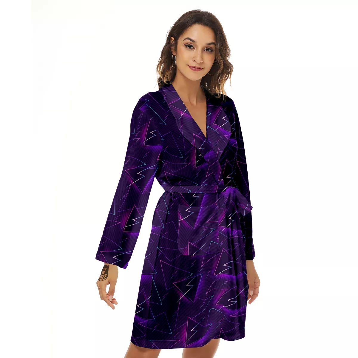 Funky Retro Print Pattern Women's Robe-grizzshop