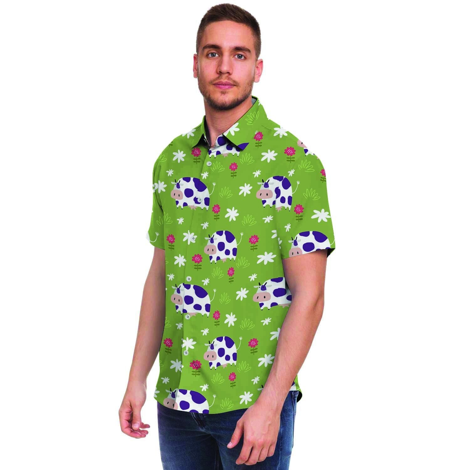 Funny Cow For Kids Men's Short Sleeve Shirt-grizzshop