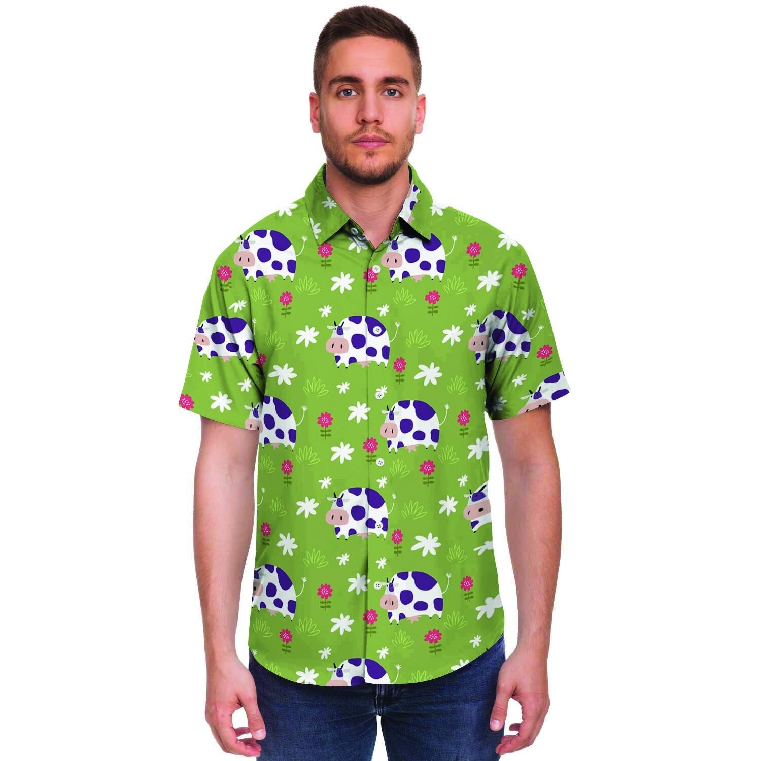 Funny Cow For Kids Men's Short Sleeve Shirt-grizzshop