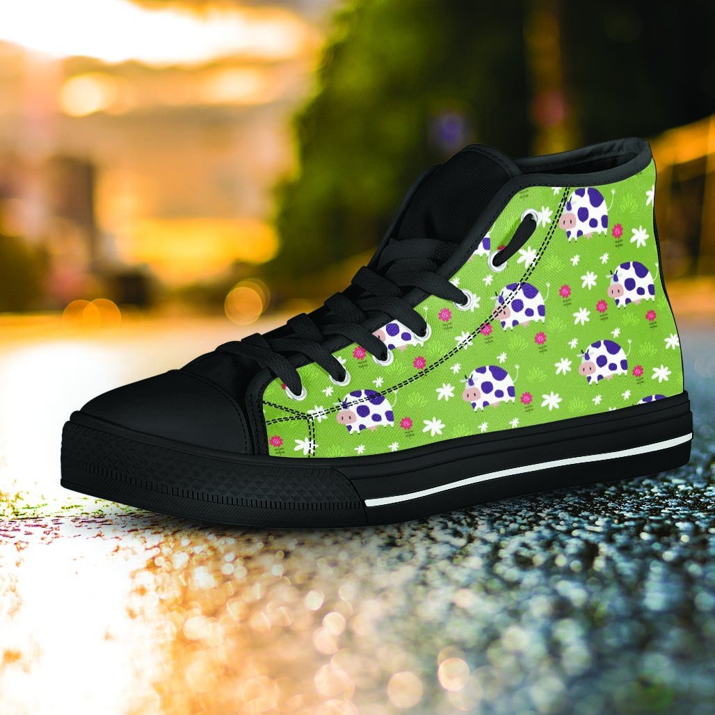 Funny Cow For Kids Women's High Top Shoes-grizzshop