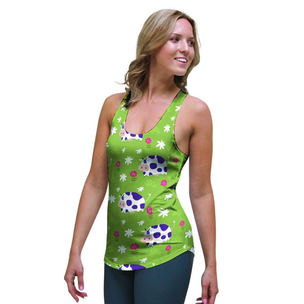 Funny Cow For Kids Women's Racerback Tank Top-grizzshop
