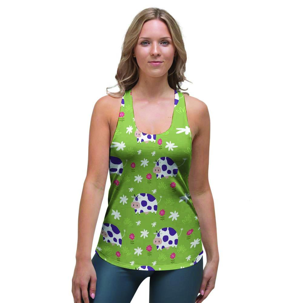 Funny Cow For Kids Women's Racerback Tank Top-grizzshop