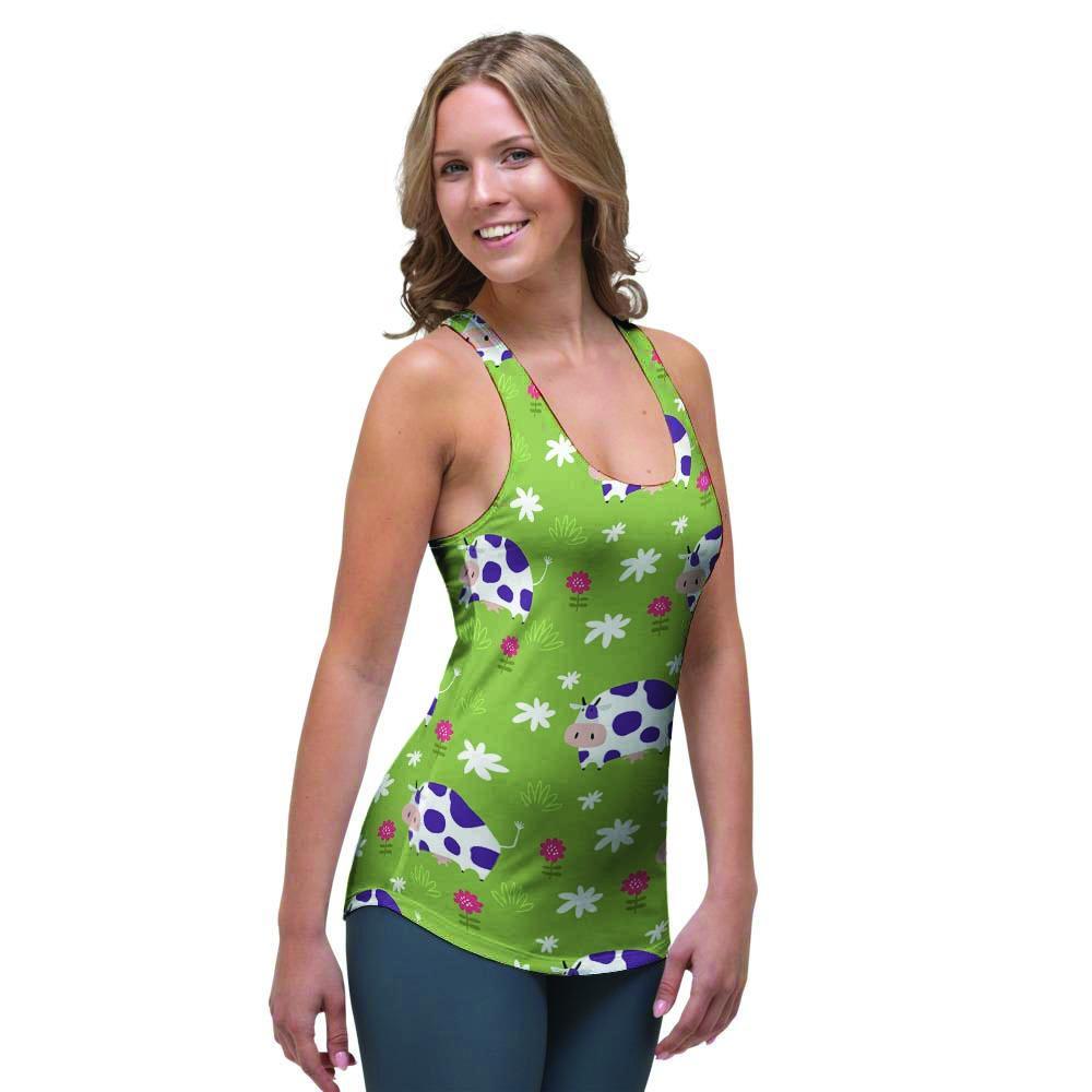 Funny Cow For Kids Women's Racerback Tank Top-grizzshop