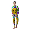 Funny Crazy Glitch And Checkered Neon Print Men's Pajamas-grizzshop