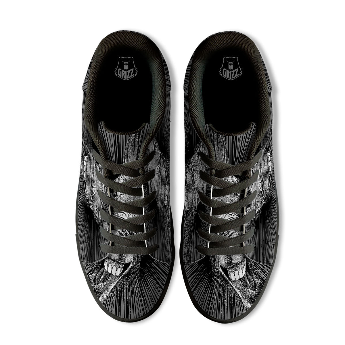 Funny Donkey White And Black Print Black Low Top Sneakers-grizzshop