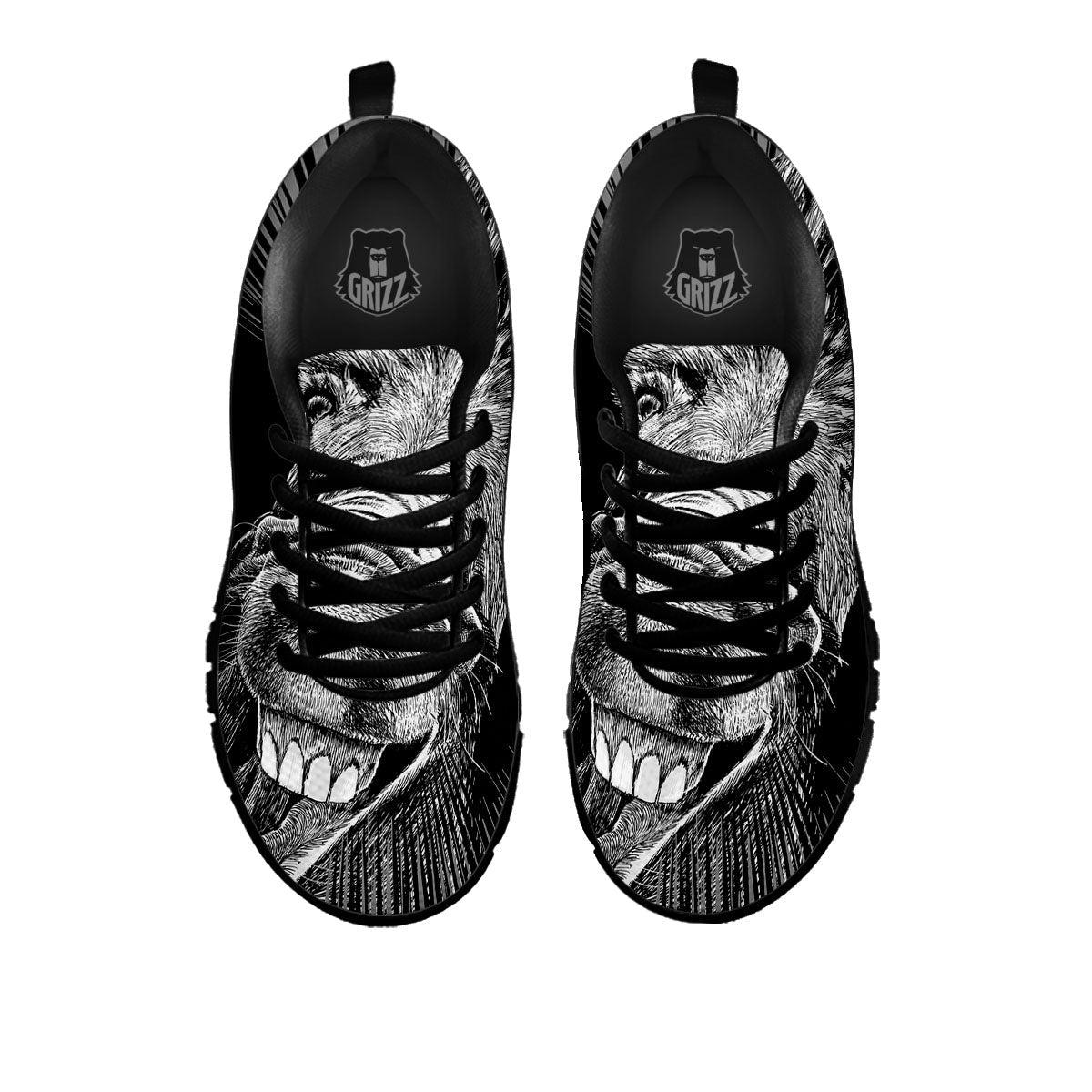 Funny Donkey White And Black Print Black Sneaker-grizzshop