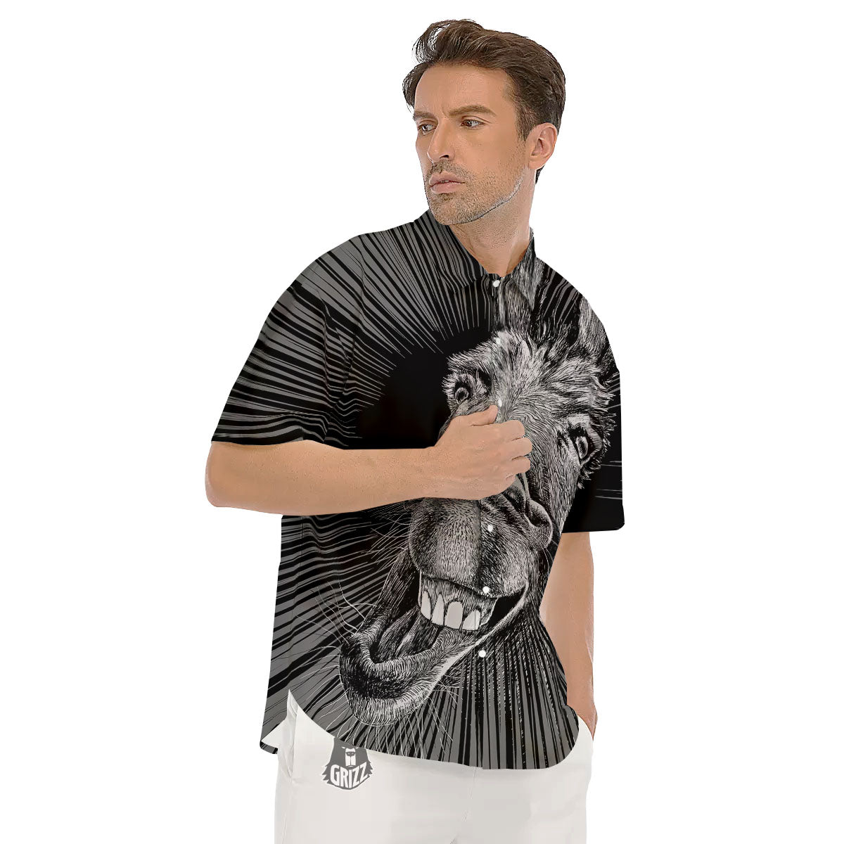 Funny Donkey White And Black Print Men's Short Sleeve Shirts-grizzshop