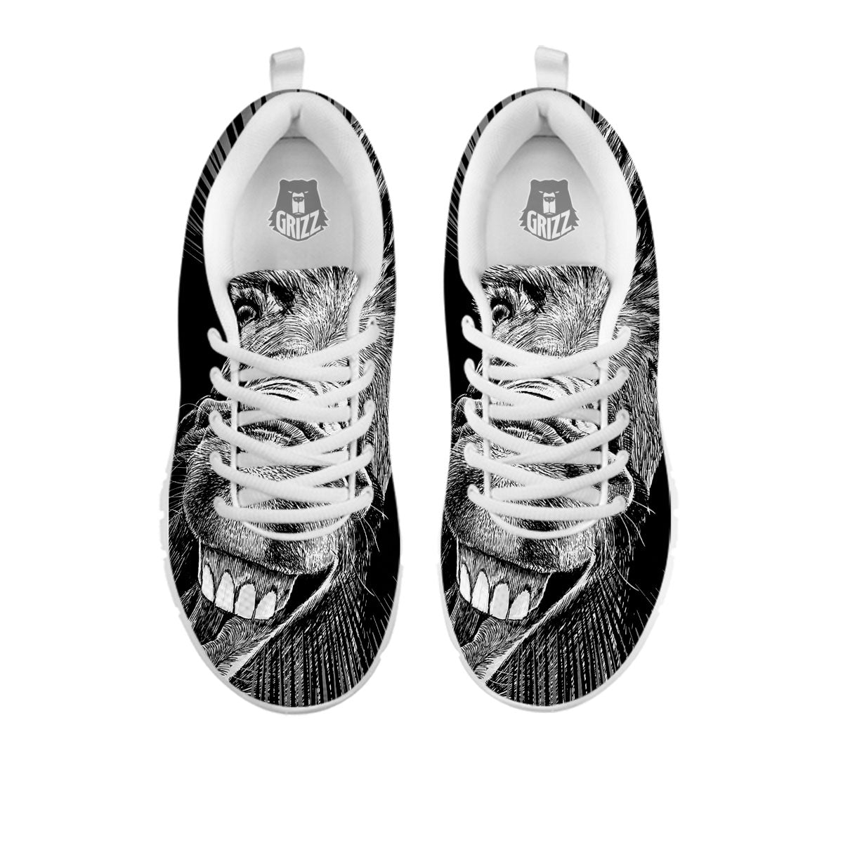 Funny Donkey White And Black Print White Sneaker-grizzshop