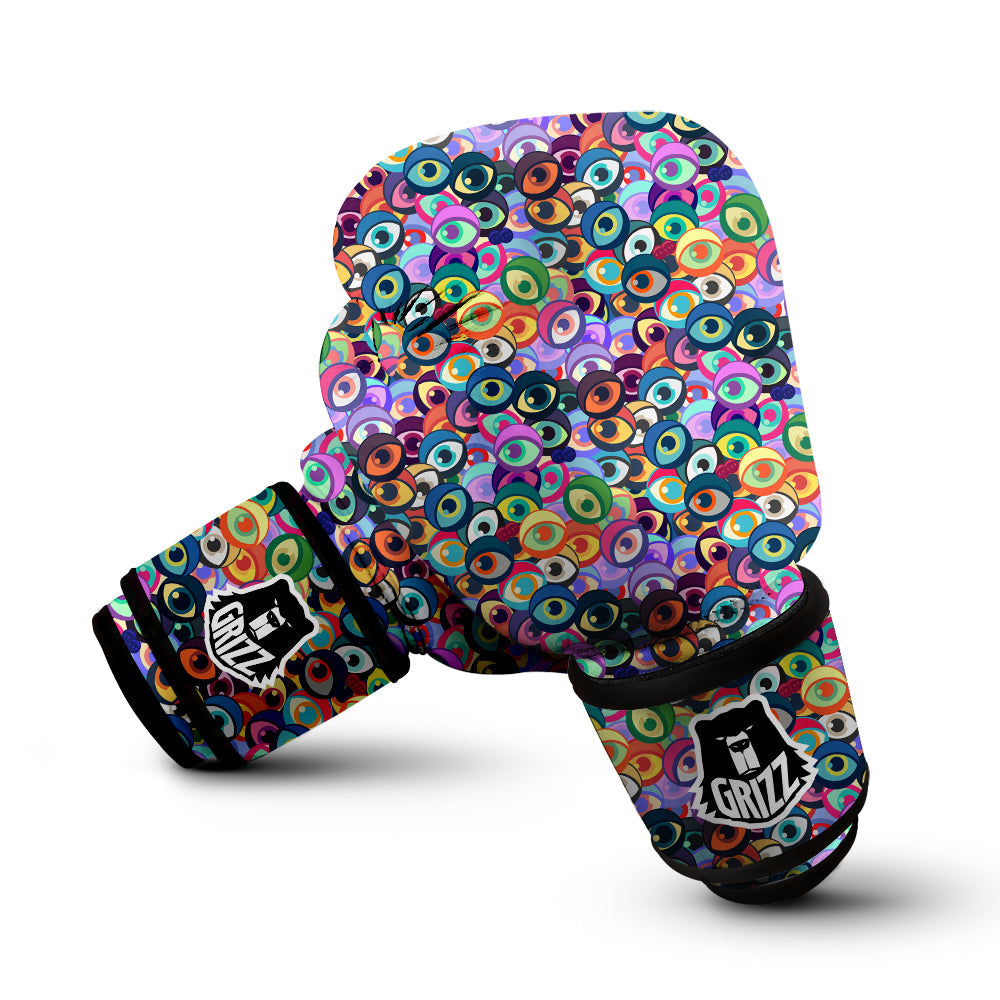 Funny Eyes Colorful Print Pattern Boxing Gloves-grizzshop