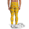 Funny Face Emoji Cartoon Print Pattern Men's Leggings-grizzshop