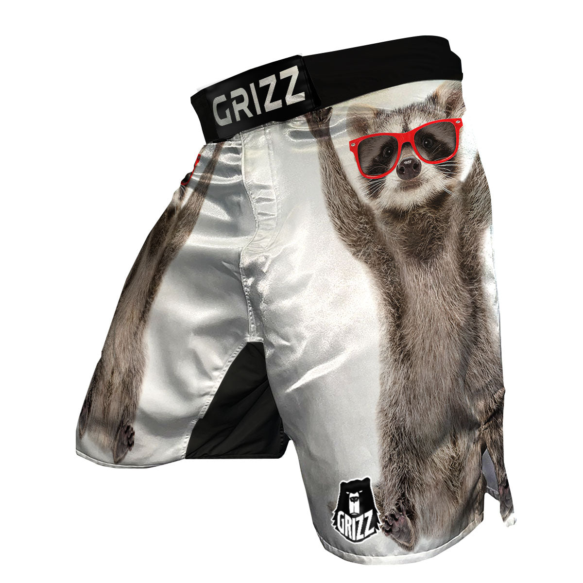Funny Raccoon Print MMA Shorts-grizzshop