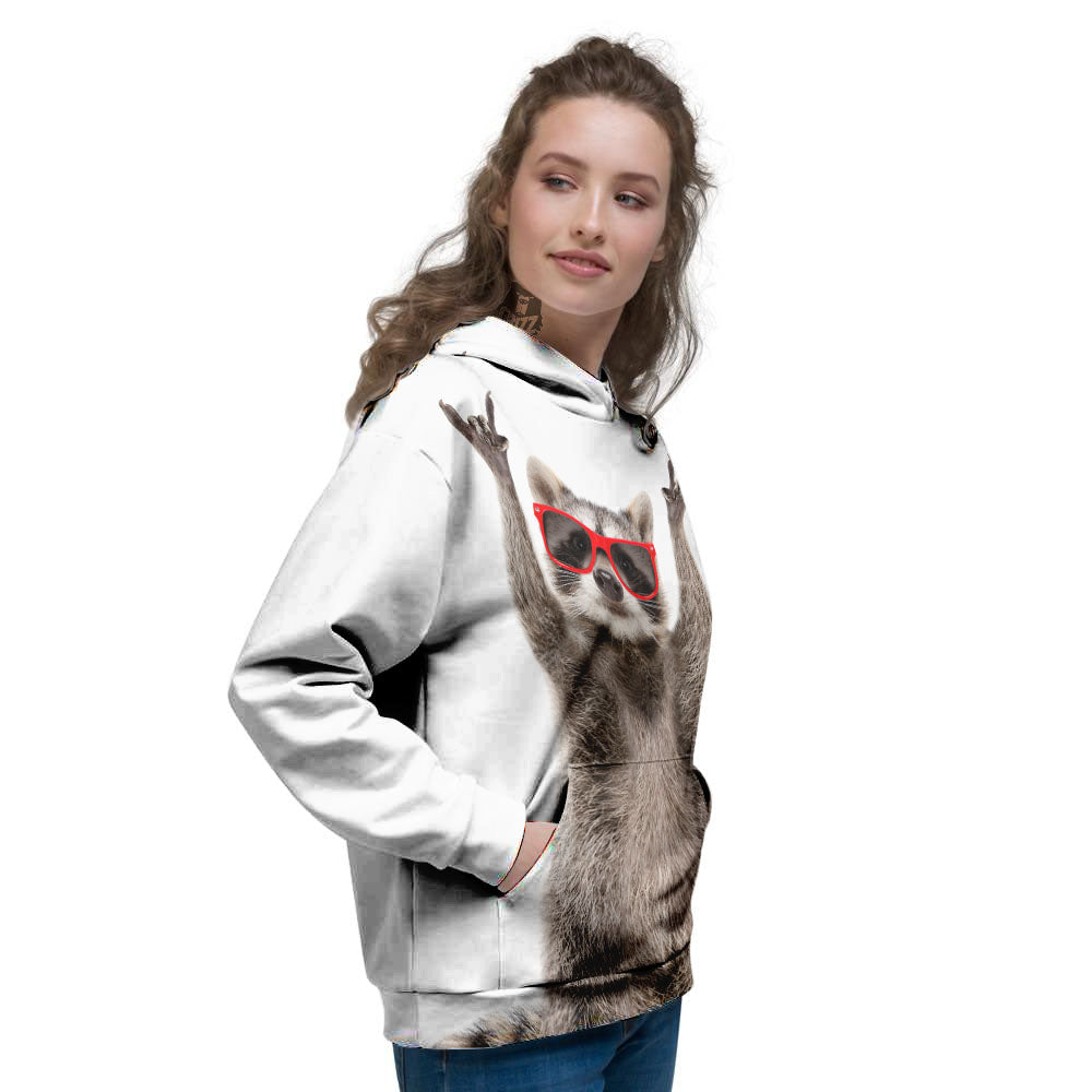 Funny Raccoon Print Women's Hoodie-grizzshop