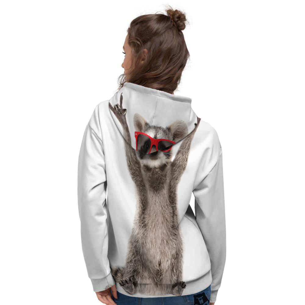 Funny Raccoon Print Women's Hoodie-grizzshop