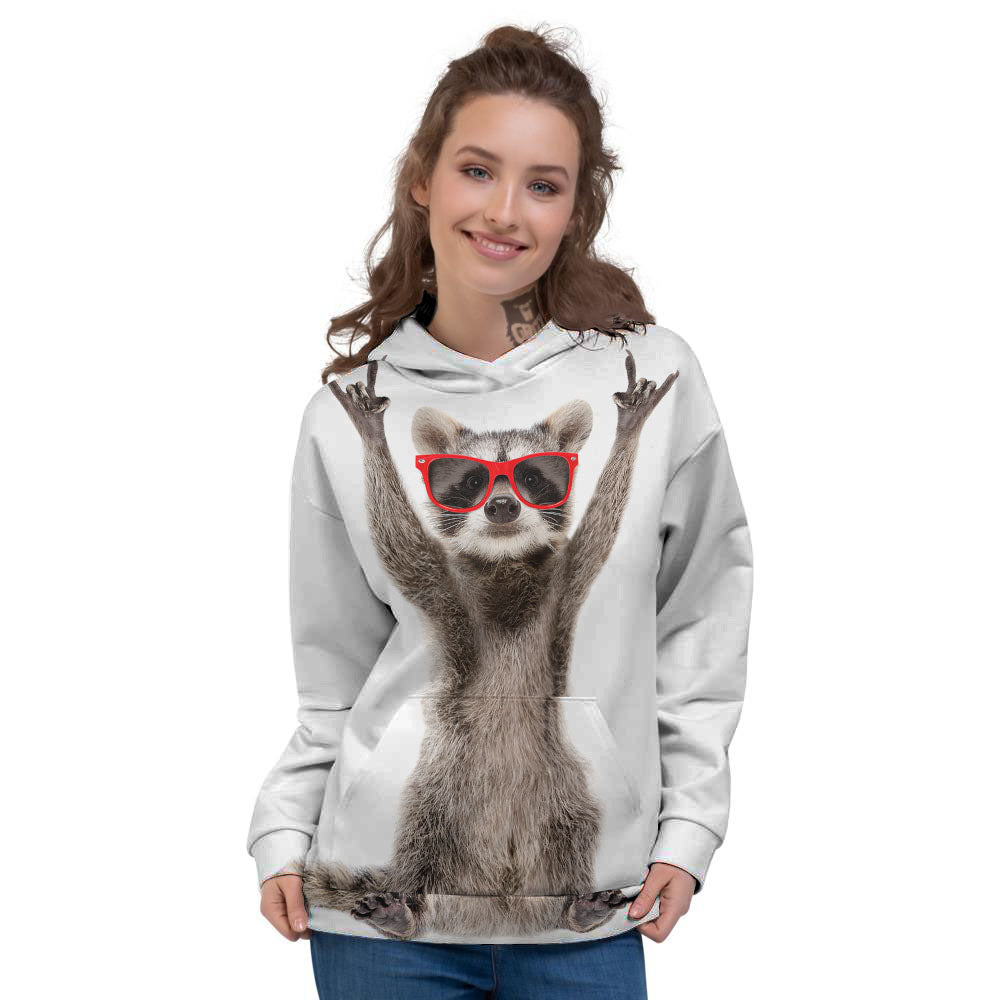 Funny Raccoon Print Women's Hoodie-grizzshop