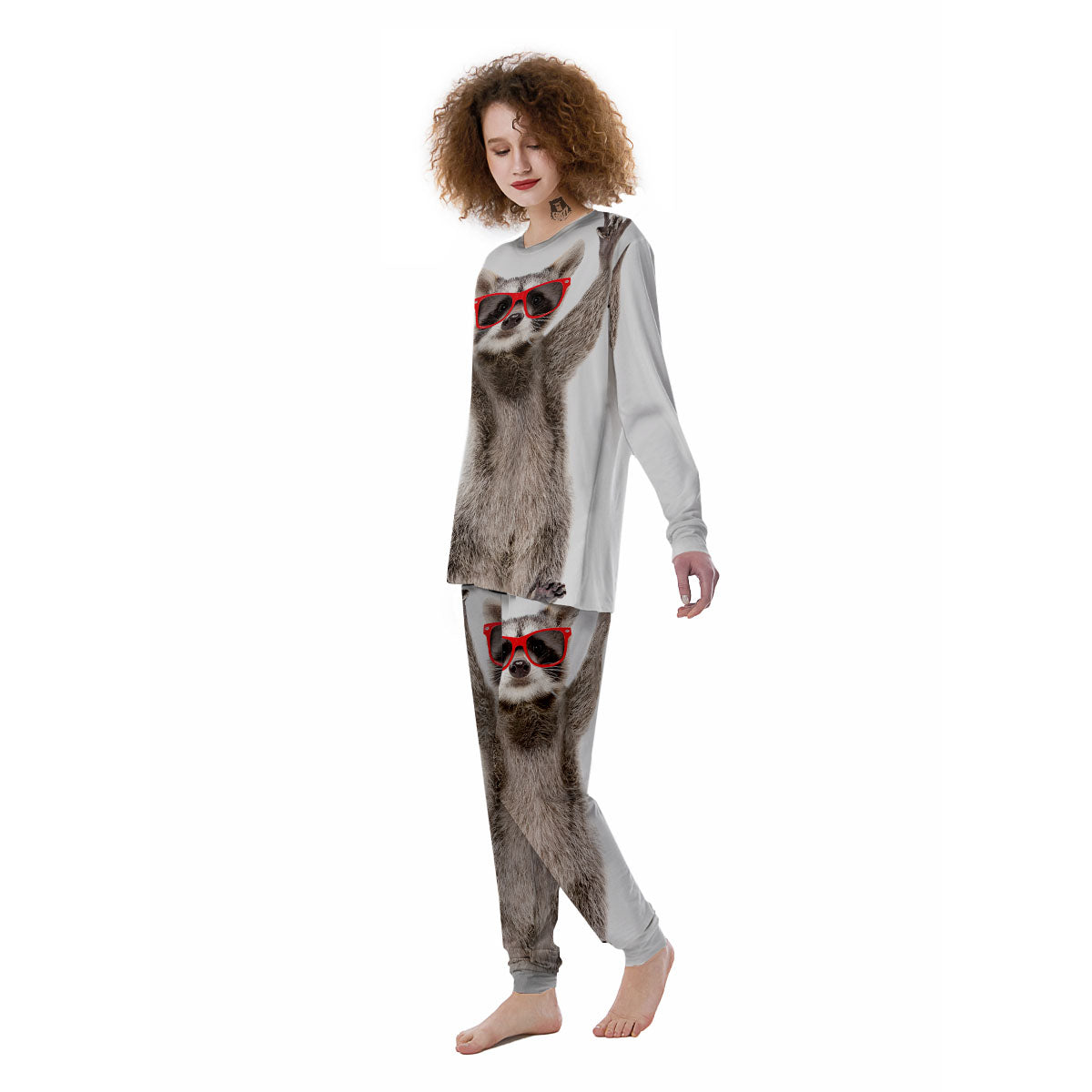 Funny Raccoon Print Women's Pajamas-grizzshop