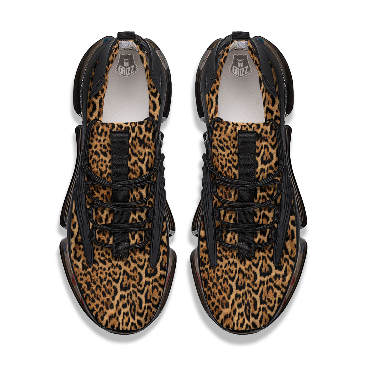 Fur Jaguar Print Pattern Black Gym Shoes-grizzshop