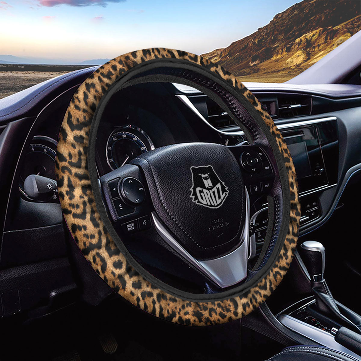 Fur Jaguar Print Pattern Car Steering Wheel Cover-grizzshop