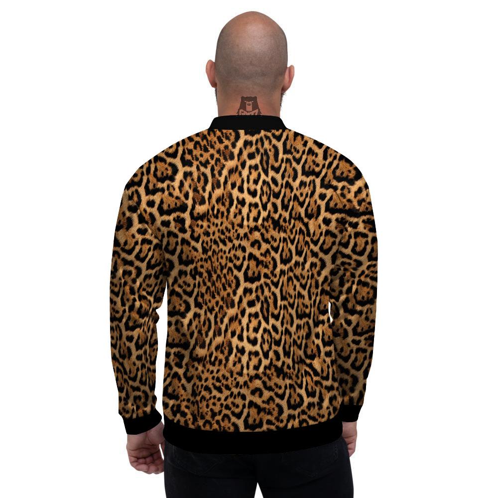 Fur Jaguar Print Pattern Men's Bomber Jacket-grizzshop
