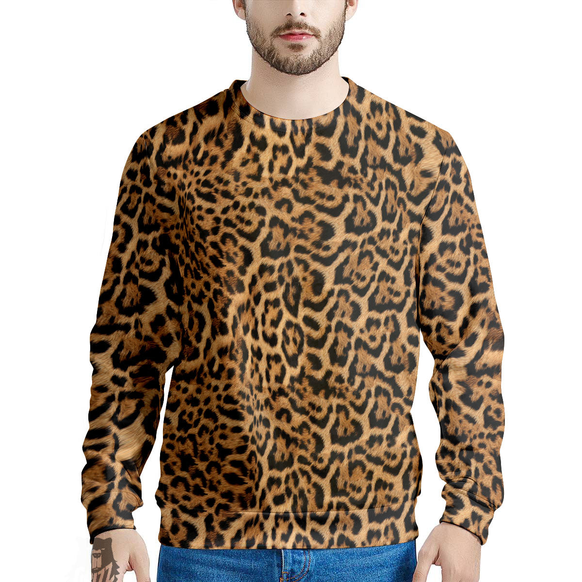 Fur Jaguar Print Pattern Men's Sweatshirt-grizzshop
