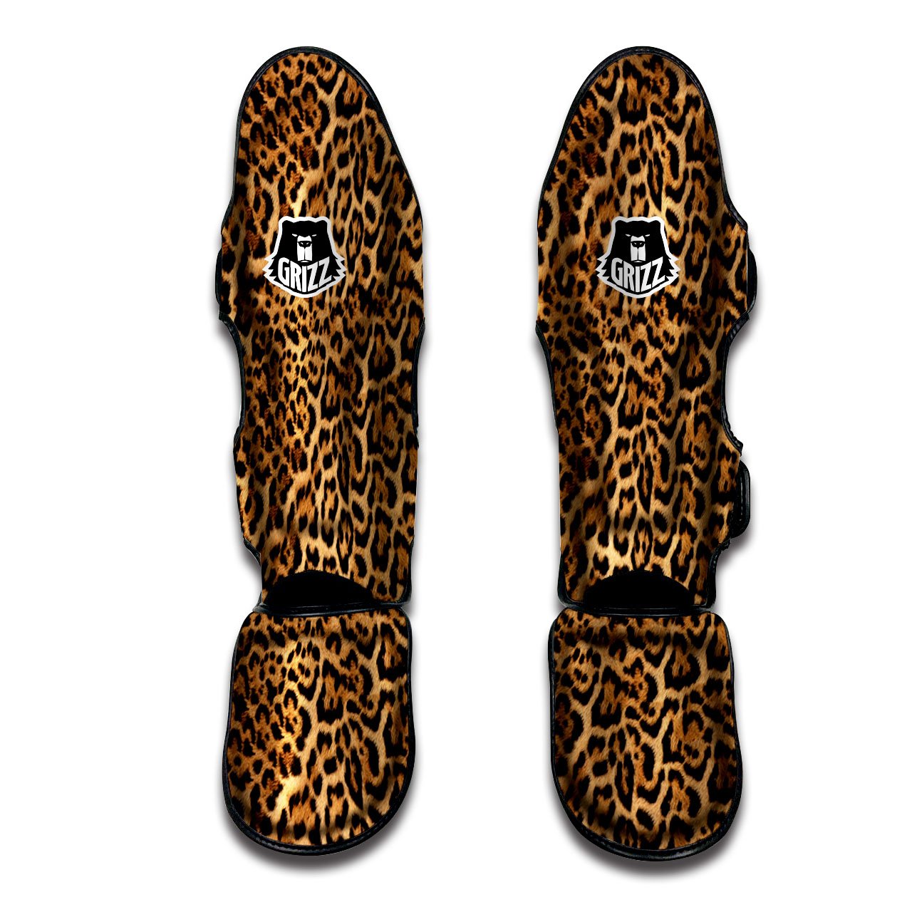 Fur Jaguar Print Pattern Muay Thai Shin Guards-grizzshop