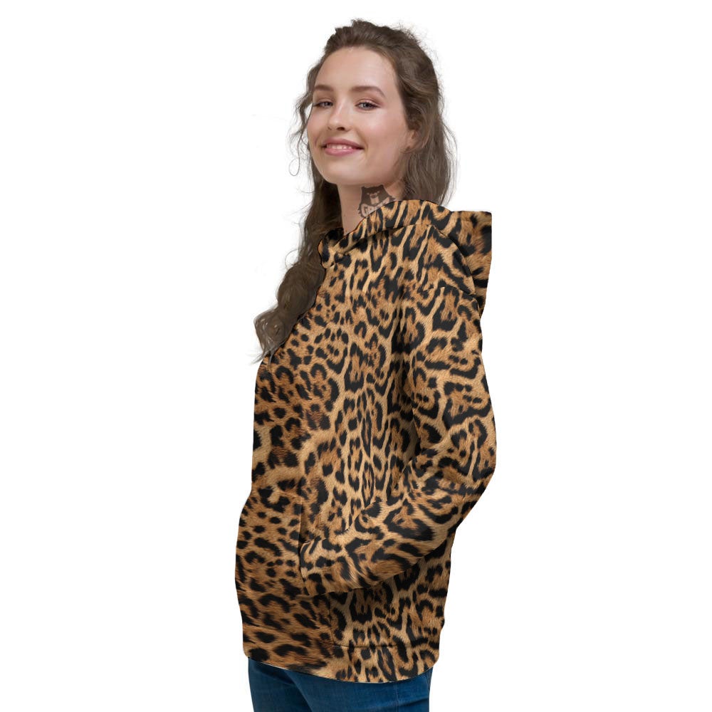 Fur Jaguar Print Pattern Women's Hoodie-grizzshop