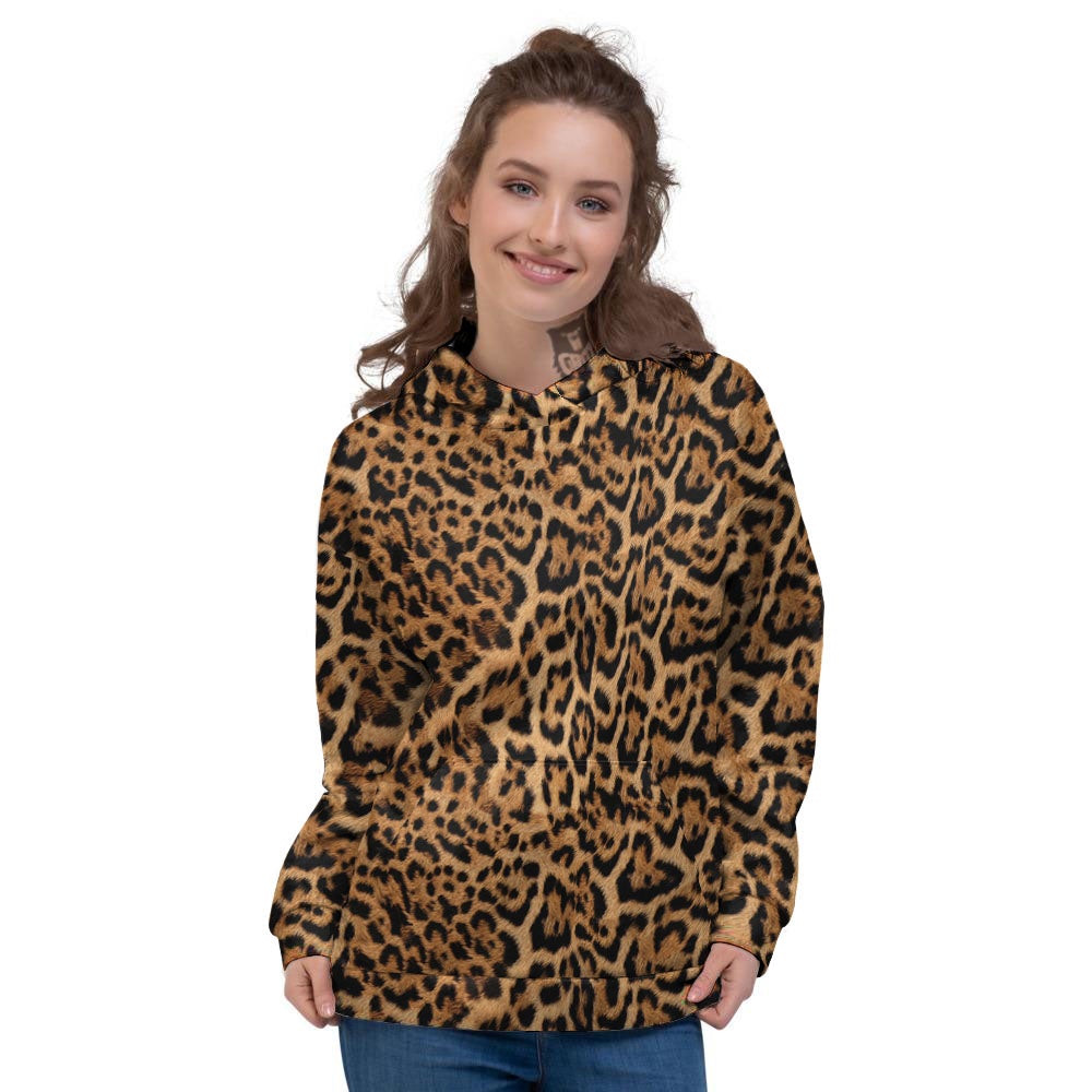Fur Jaguar Print Pattern Women's Hoodie-grizzshop