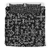 Futhark Norse Runes Scandinavian Viking Pattern Print Duvet Cover Bedding Set-grizzshop