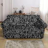 Futhark Norse Runes Scandinavian Viking Pattern Print Loveseat Cover-grizzshop