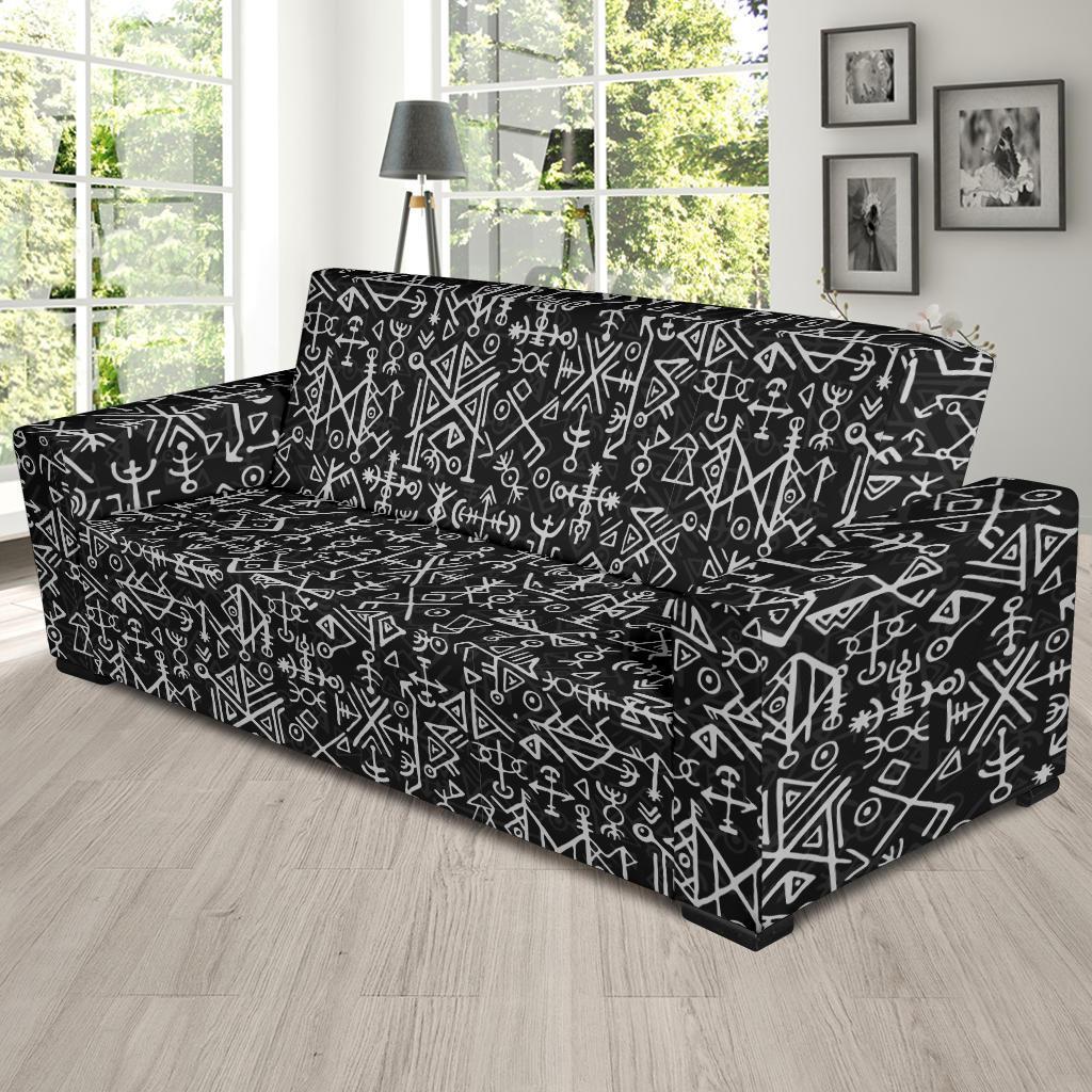 Futhark Norse Runes Scandinavian Viking Pattern Print Sofa Covers-grizzshop