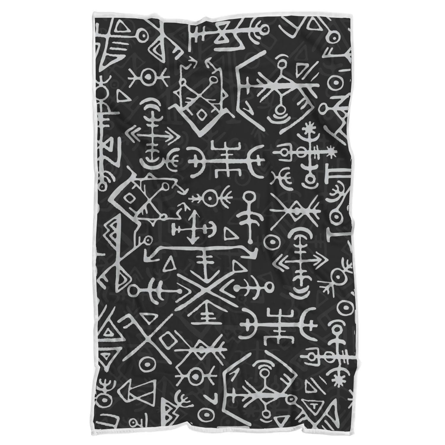 Futhark Norse Runes Scandinavian Viking Pattern Print Throw Blanket-grizzshop