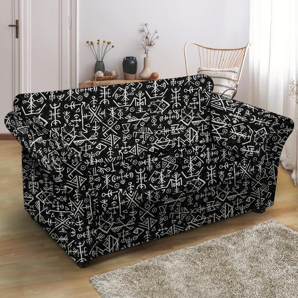 Futhark Norse Viking Loveseat Cover-grizzshop