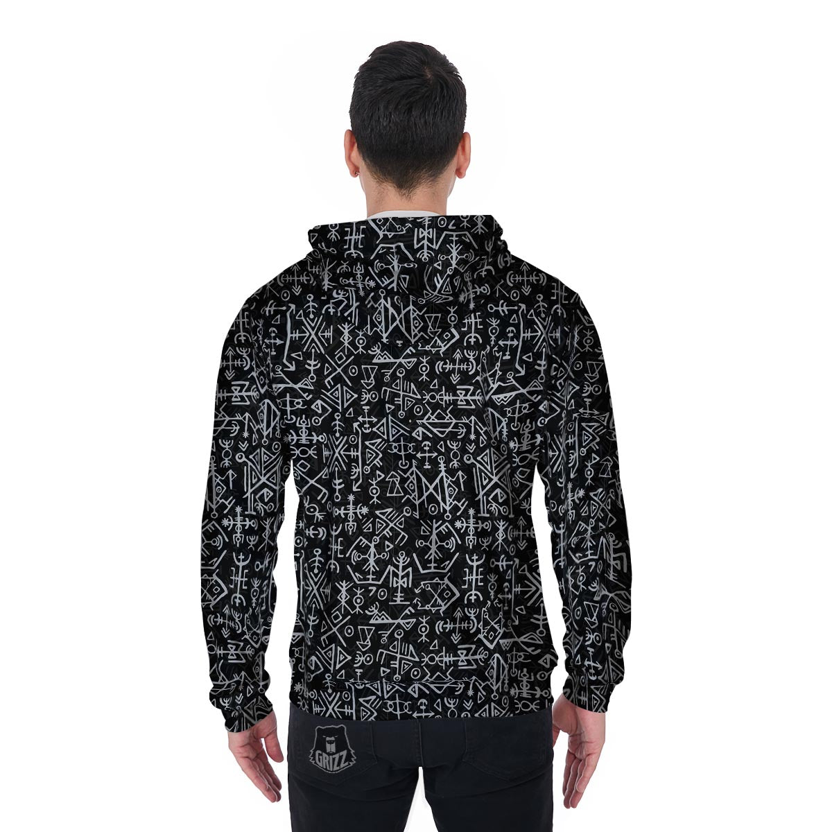 Futhark Norse Viking Men's Zip Up Hoodie-grizzshop