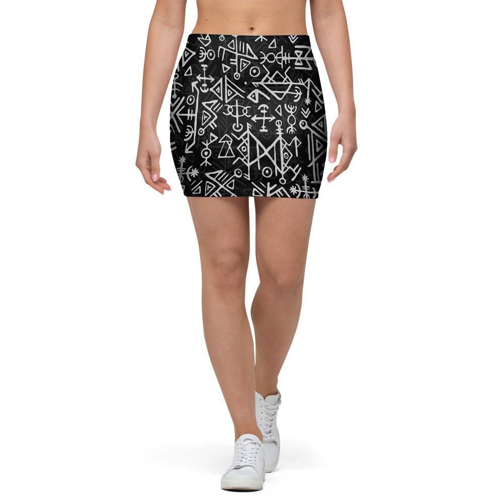 Futhark Norse Viking Mini Skirt-grizzshop