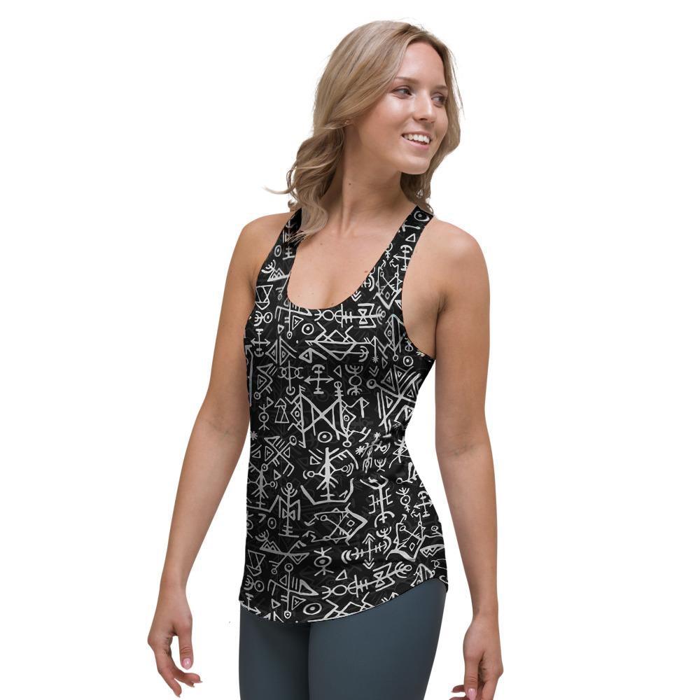 Futhark Norse Viking Women's Racerback Tank Top-grizzshop