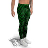 Futuristic Green Circuit Board Print Men's Leggings-grizzshop