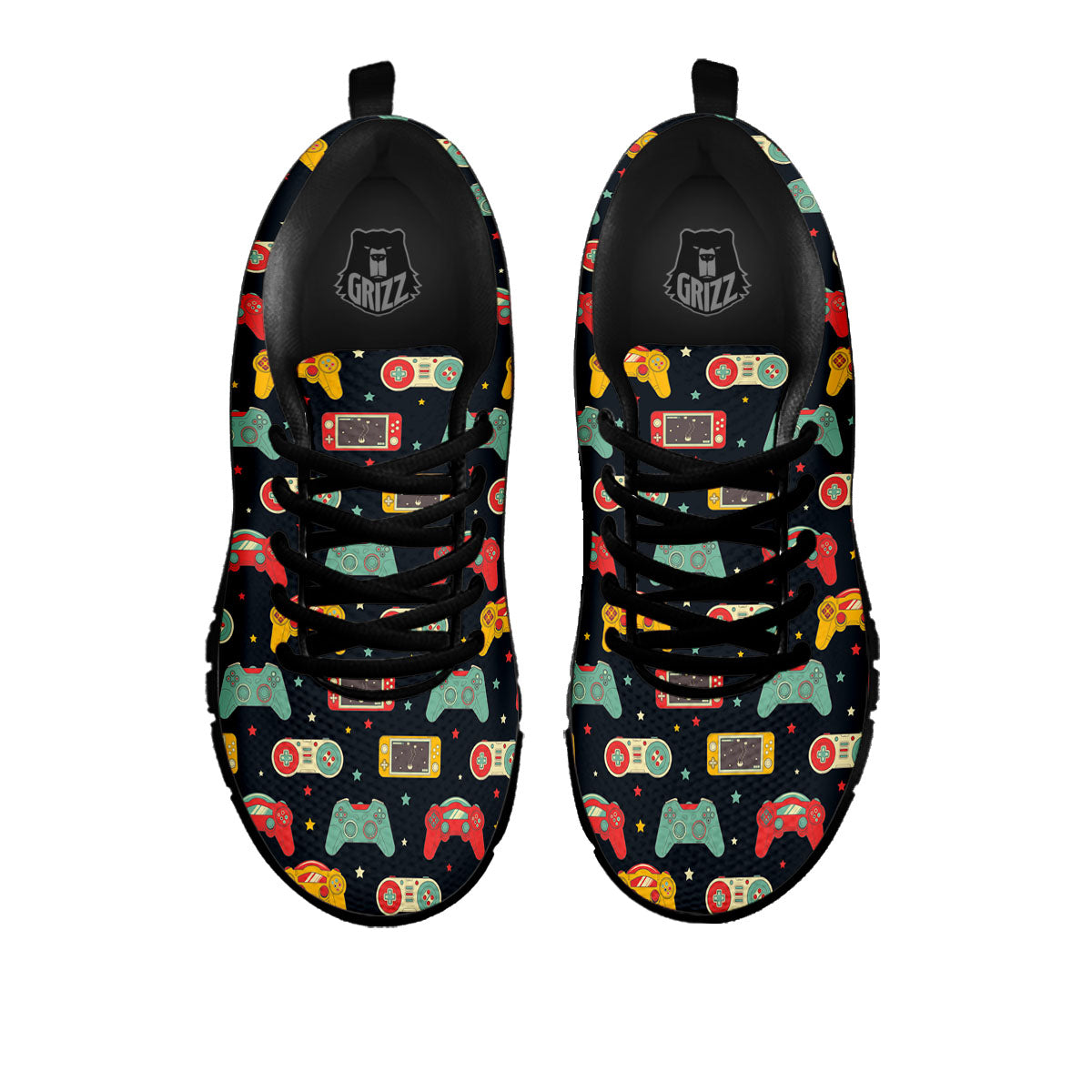 Gadgets Video Game Print Pattern Black Sneaker-grizzshop