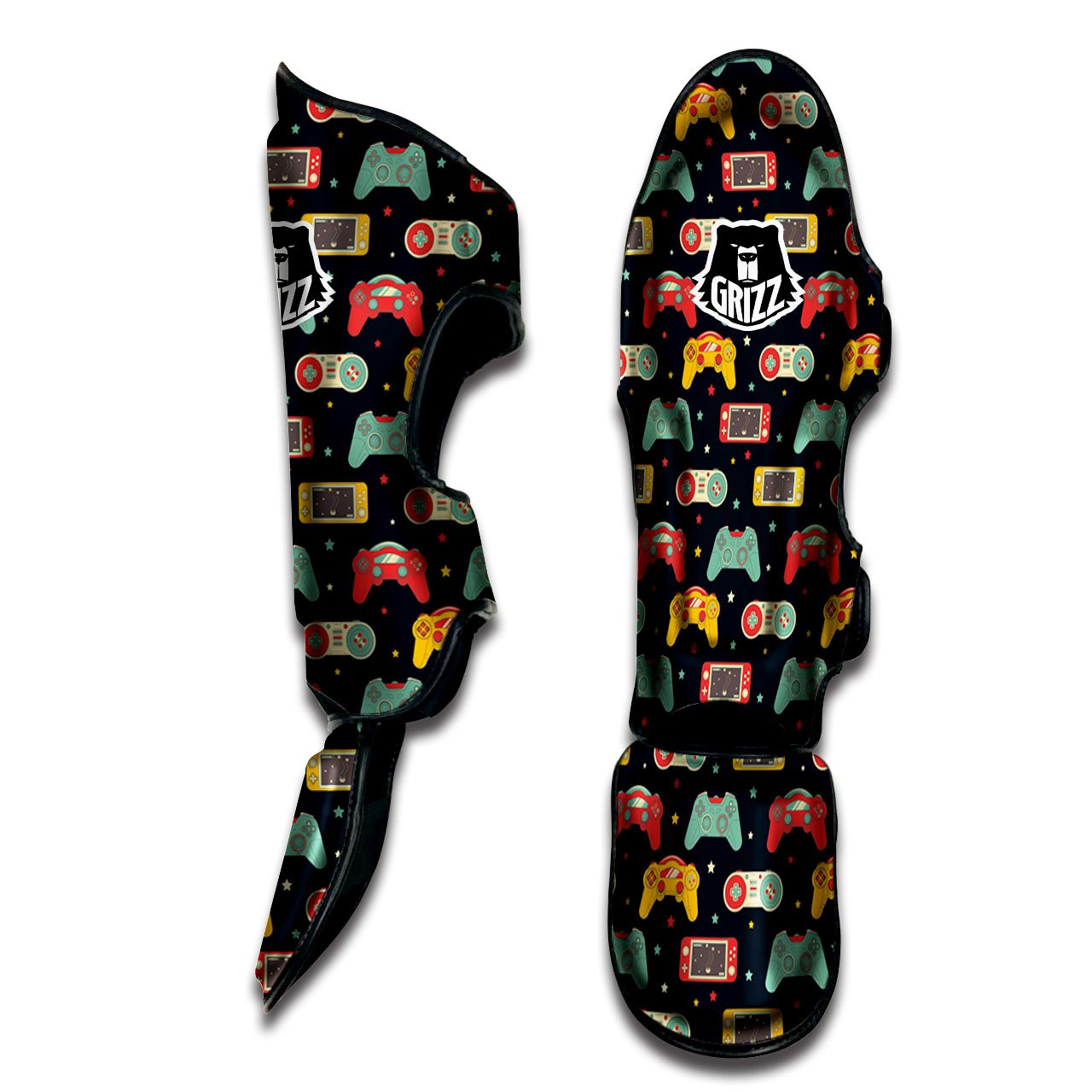 Gadgets Video Game Print Pattern Muay Thai Shin Guards-grizzshop