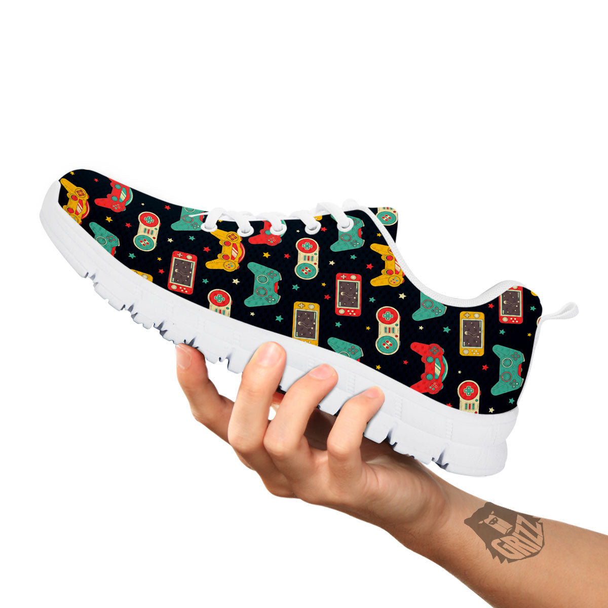 Gadgets Video Game Print Pattern White Sneaker-grizzshop