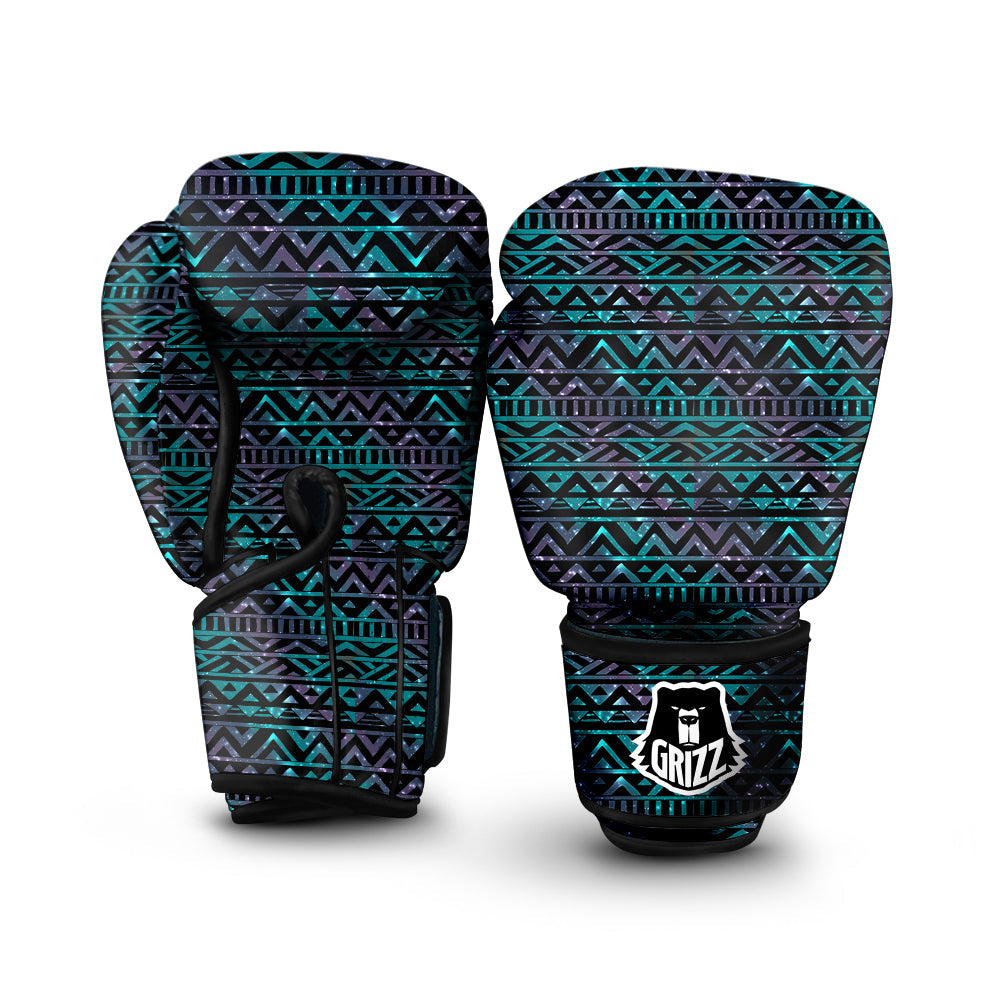Galaxy Aztec Tribal Print Pattern Boxing Gloves-grizzshop