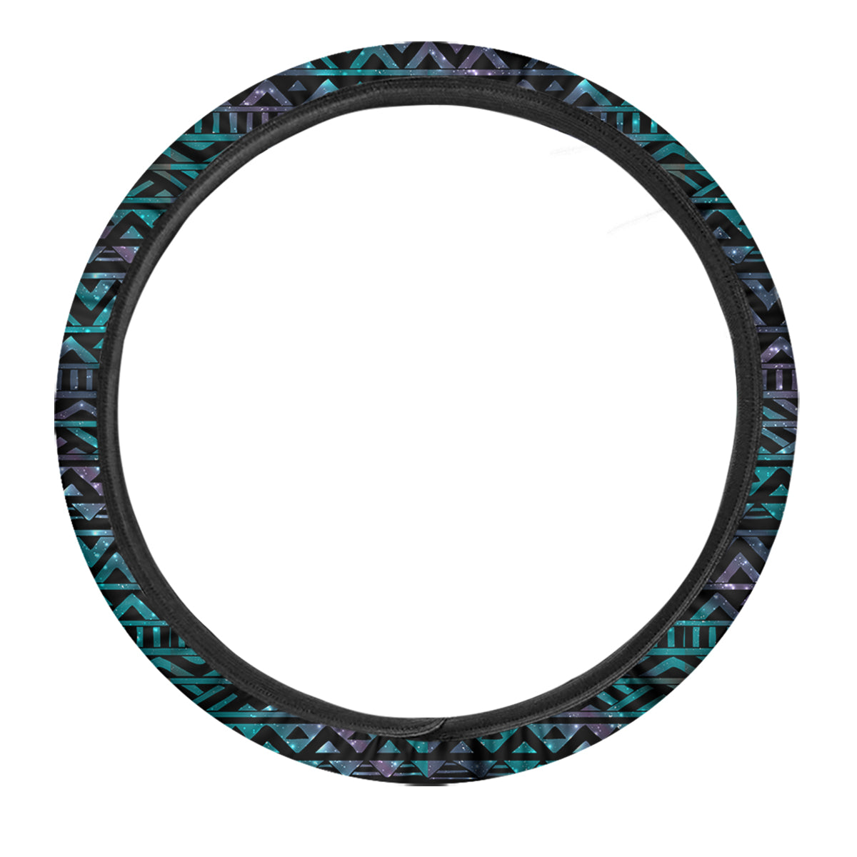 Galaxy Aztec Tribal Print Pattern Car Steering Wheel Cover-grizzshop
